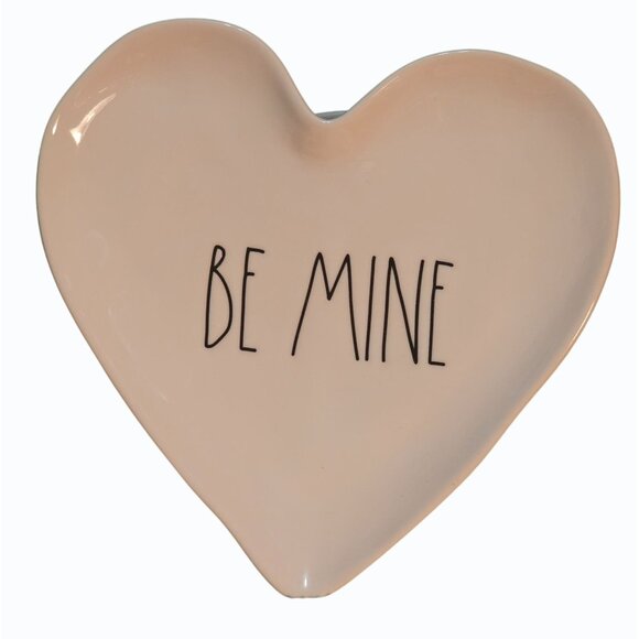 Rae Dunn Magenta Artisan Collection Heart-Shaped Plate Be Mine Valentine's Day - Picture 3 of 5